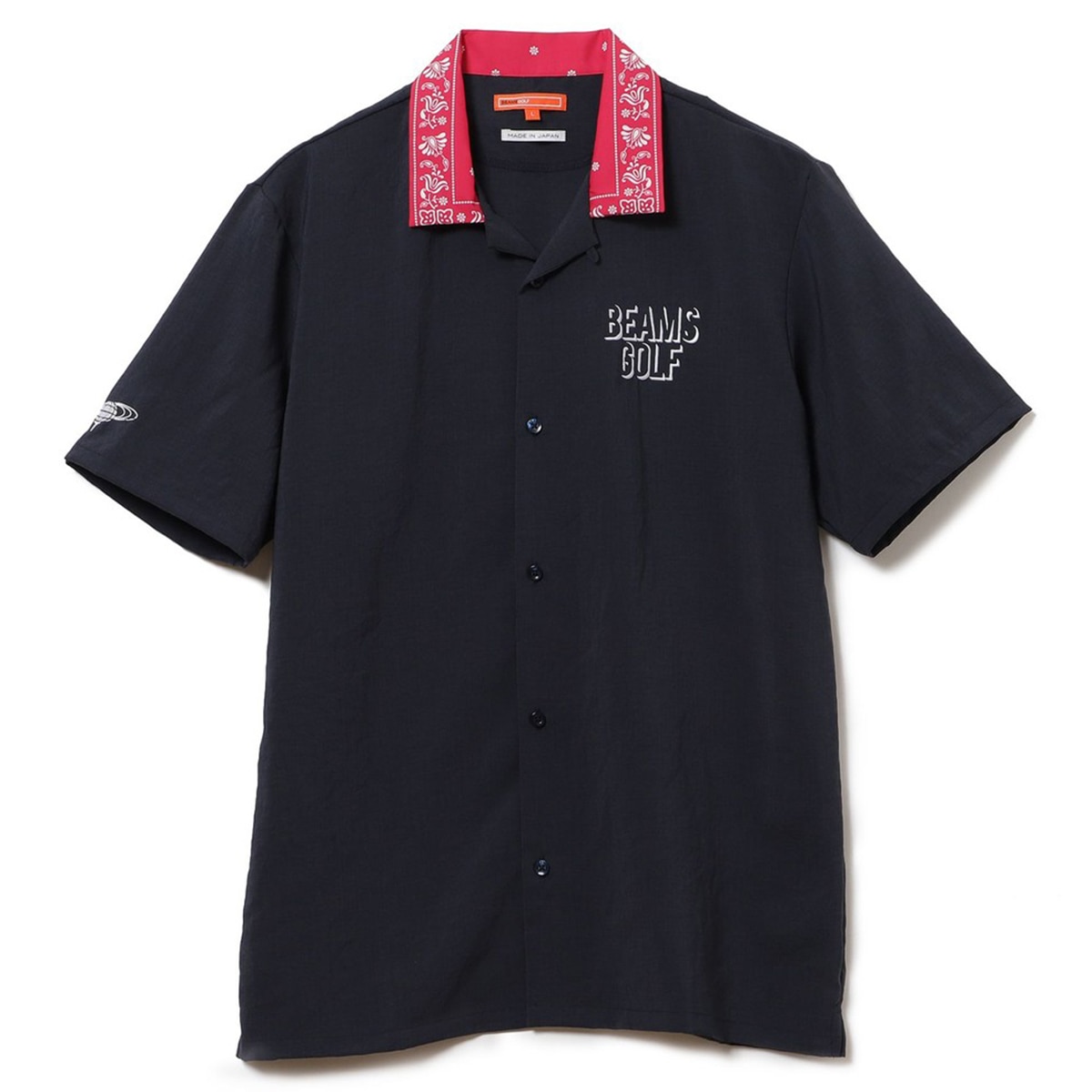 BEAMS GOLF ORANGE LABEL バンダナ柄 オープンカラー シャツ