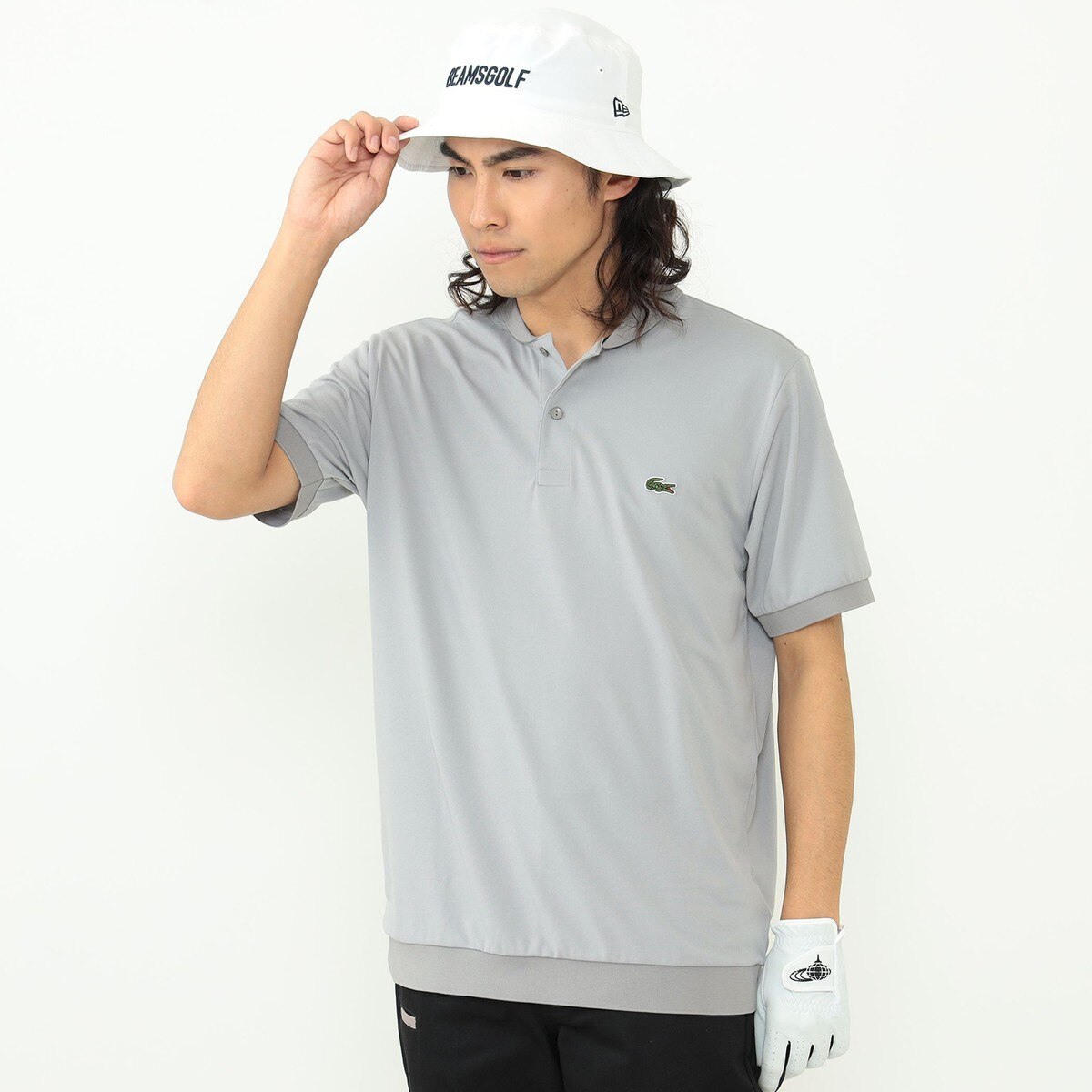 LACOSTE for BEAMS GOLF 別注 ショールカラー ポロシャツ -