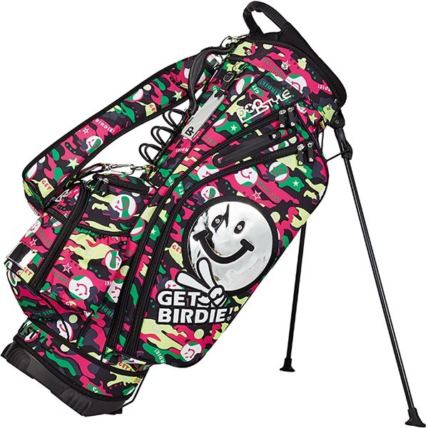 GET BIRDIE！カモ マルチカラー スタンドキャディバッグ(【男性 