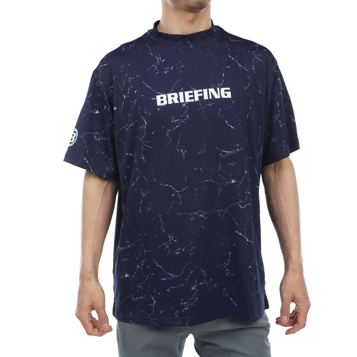 ブリーフィング　半袖ハイネックシャツ　ホワイト BRIEFING GOLF ブリーフィング KING ツアー ハイネック半袖