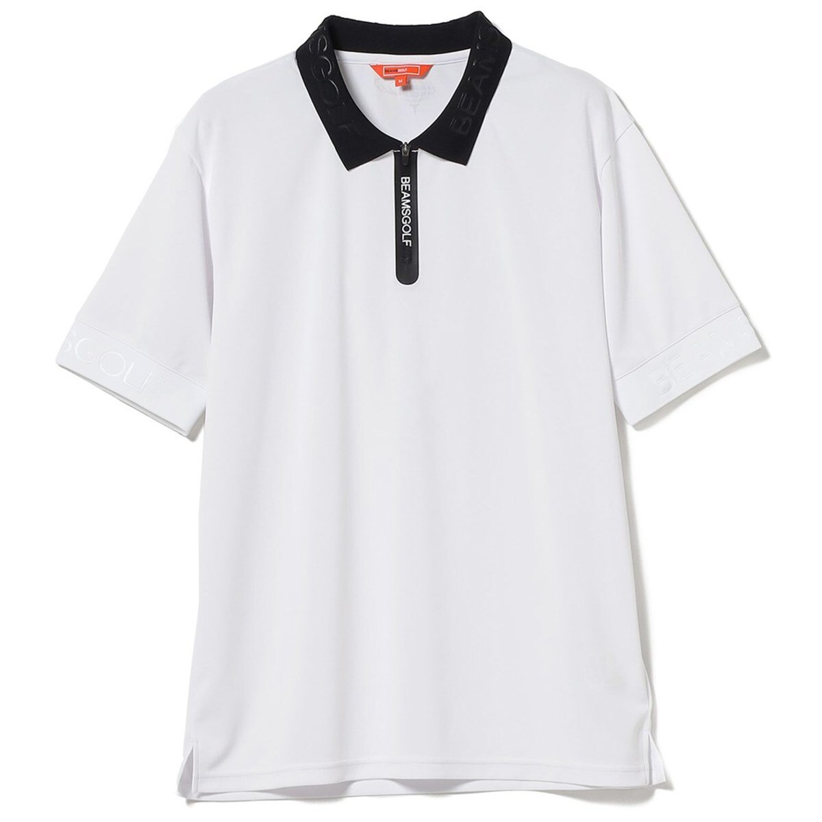 BEAMS GOLF ORANGE LABEL エンボスロゴ ハーフジップポロシャツ(半袖