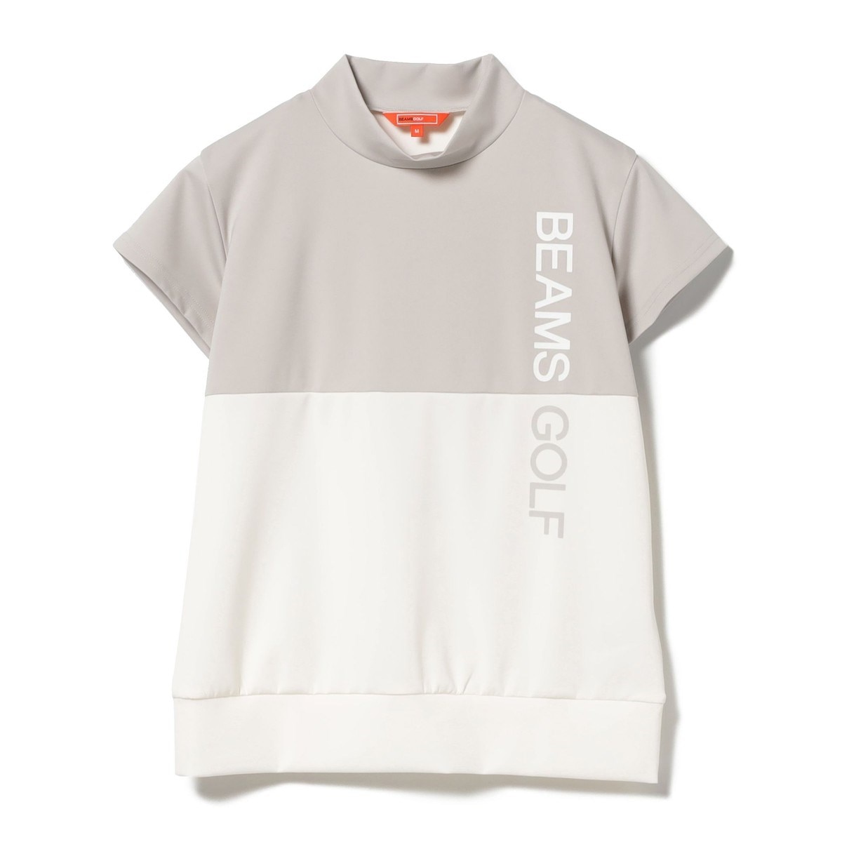 BEAMS GOLF ORANGE LABEL 切り替えロゴ モックネックシャツ レディス