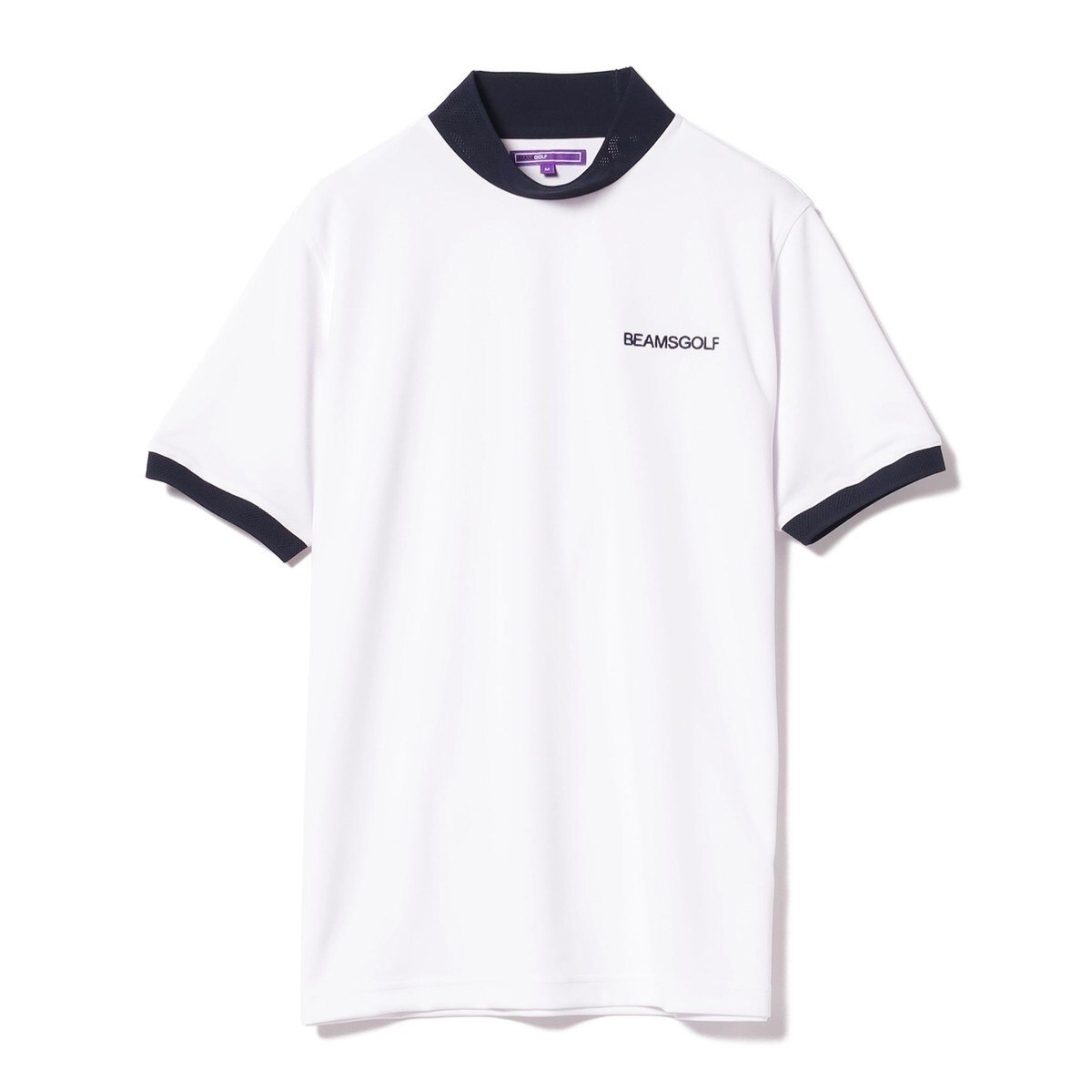 BEAMS GOLF PURPLE LABEL 透かし襟 モックネックシャツ(半袖シャツ