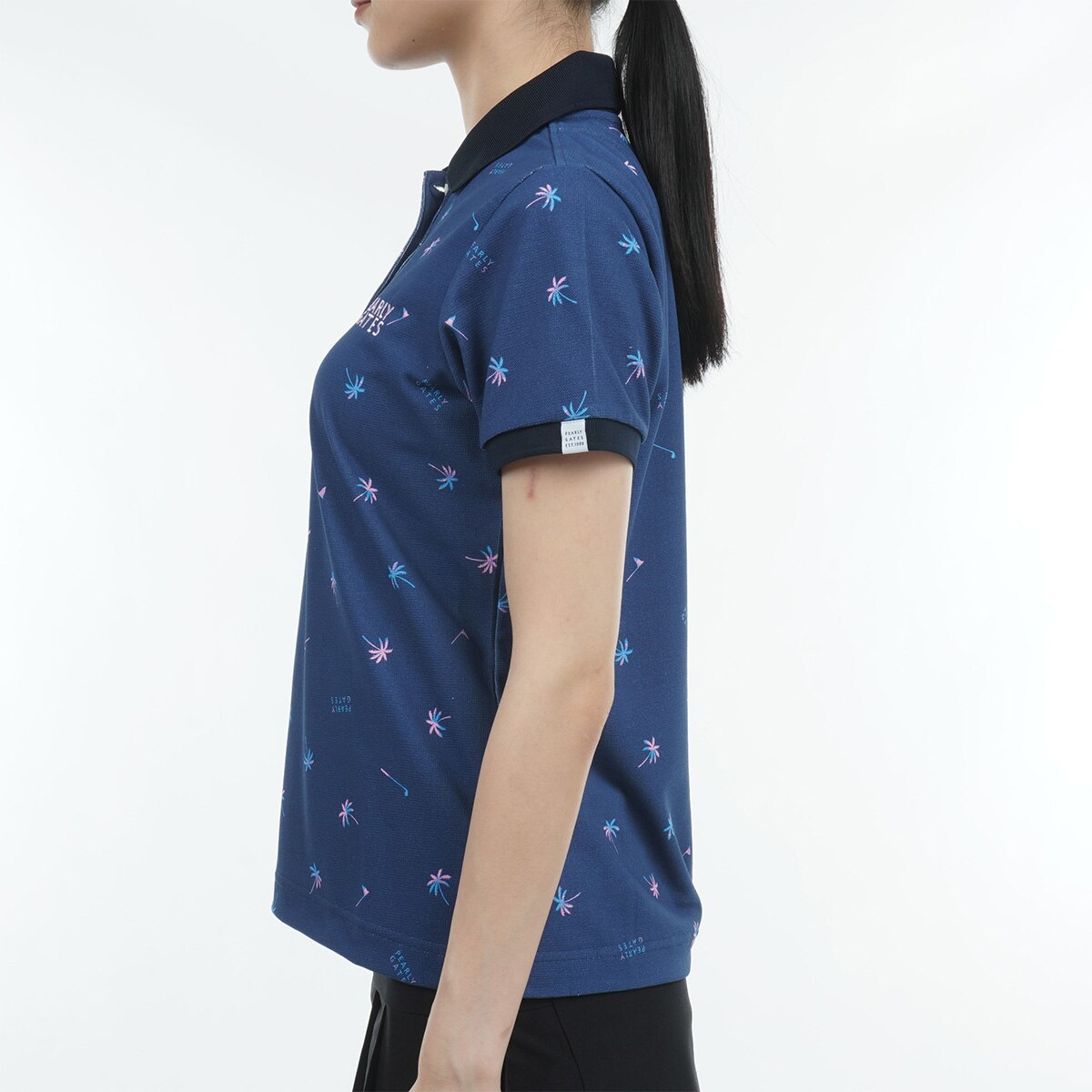 セール・アウトレット】ミニワッフル サーマル水彩ヤシ柄 半袖