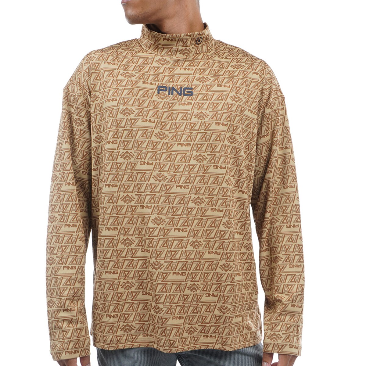 セール・アウトレット】AZ native 柄ハイネック長袖シャツ(長袖シャツ