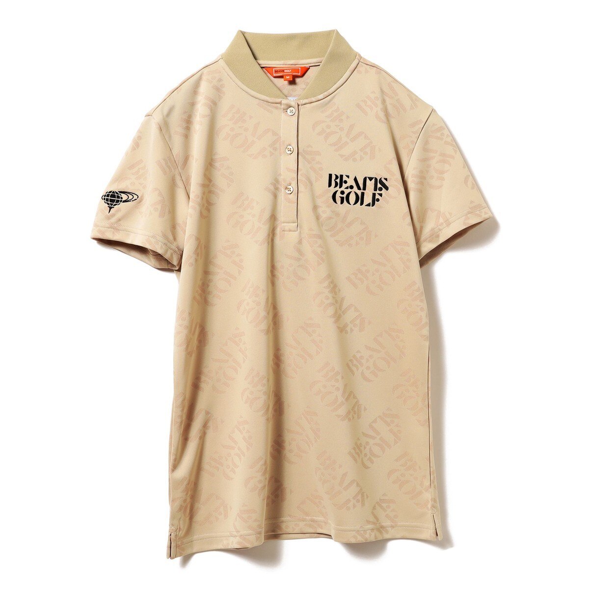 BEAMS GOLF ORANGE LABEL サークルロゴ ジャカードポロシャツ レディス