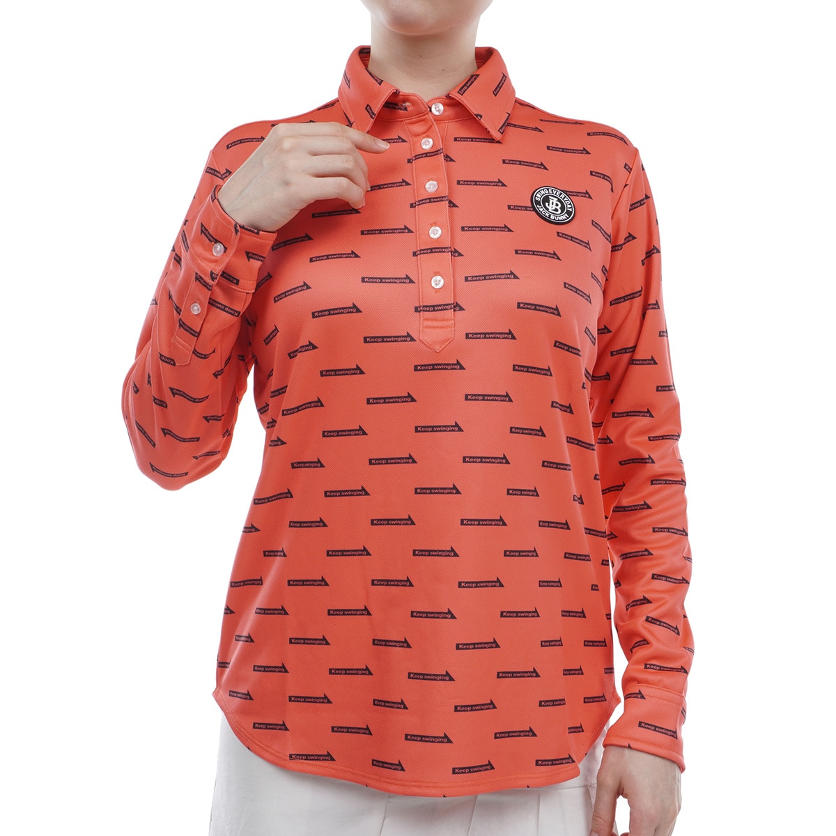 2サイズL ジャックバニー ポロシャツ レッド 赤 レディース 新品 ゴルフ セール・アウトレット】鹿の子ダンボール 長袖ポロシャツ