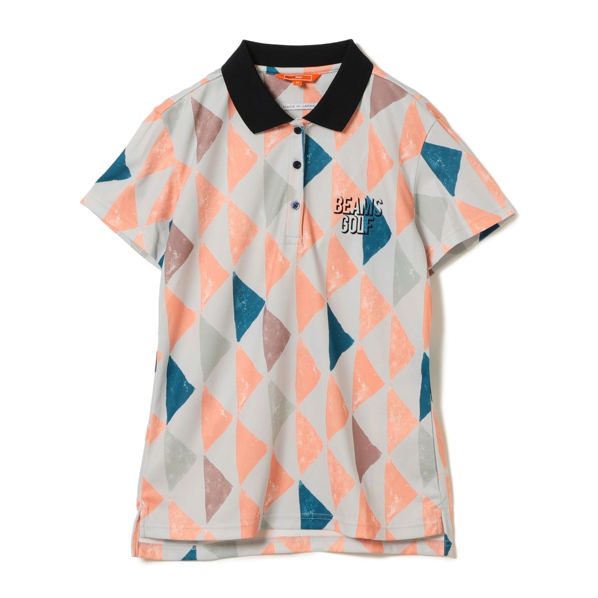 BEAMS GOLF ORANGE LABEL 幾何学プリント ポロシャツ レディス(半袖