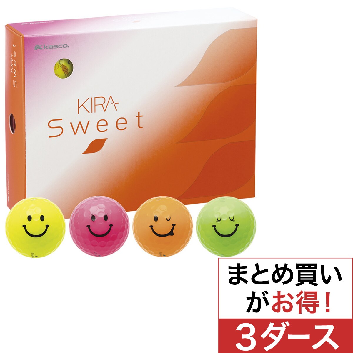 キャスコゴルフボール KIRA SWEET キャラ 1ダース 3セット KIRA SWEET キャラボール 3ダースセット レディス(ボール（新品