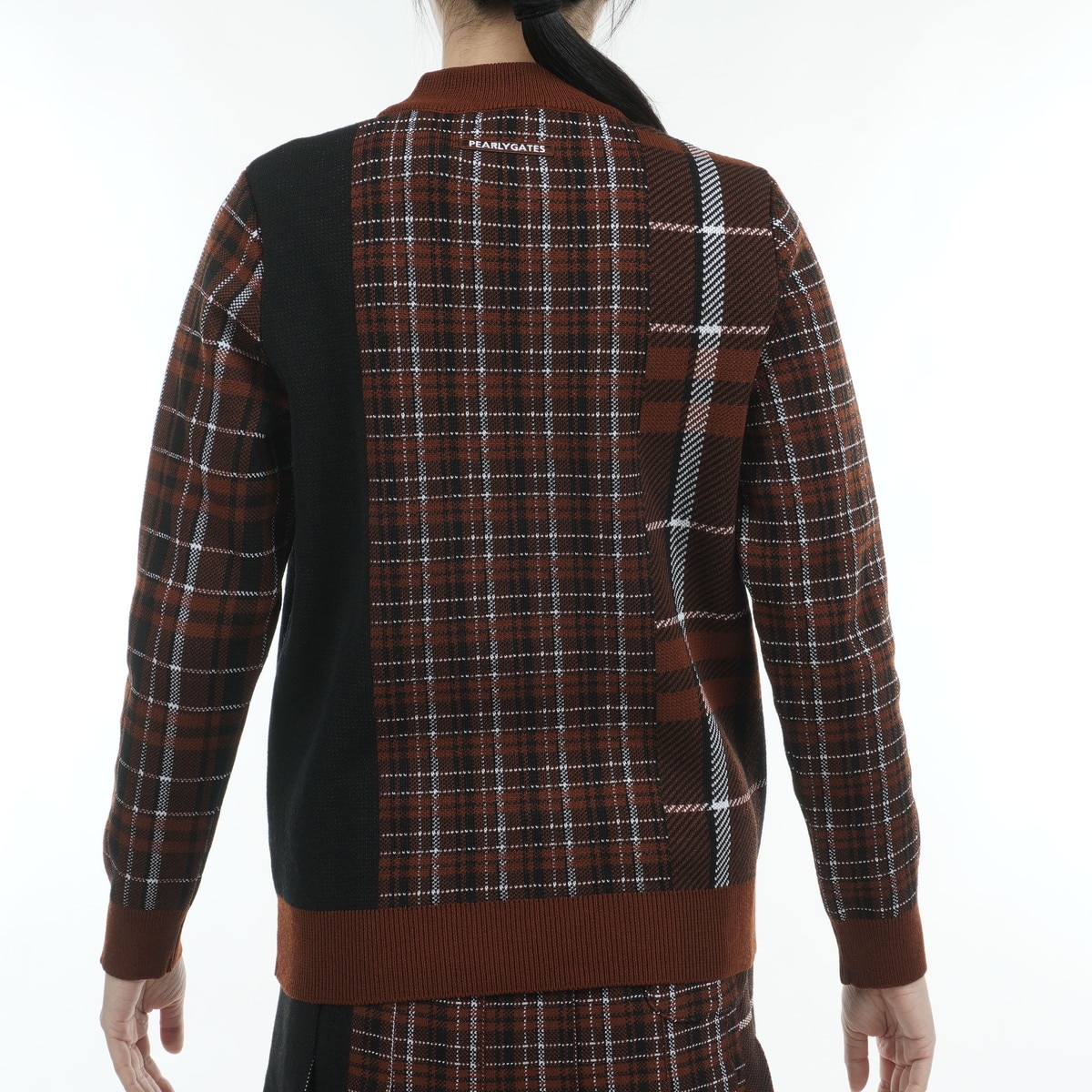 【3点セット】パーリーゲイツ バウンドウールチェック柄セットアップ ブラウン 3点セット】パーリーゲイツ バウンドウールチェック柄