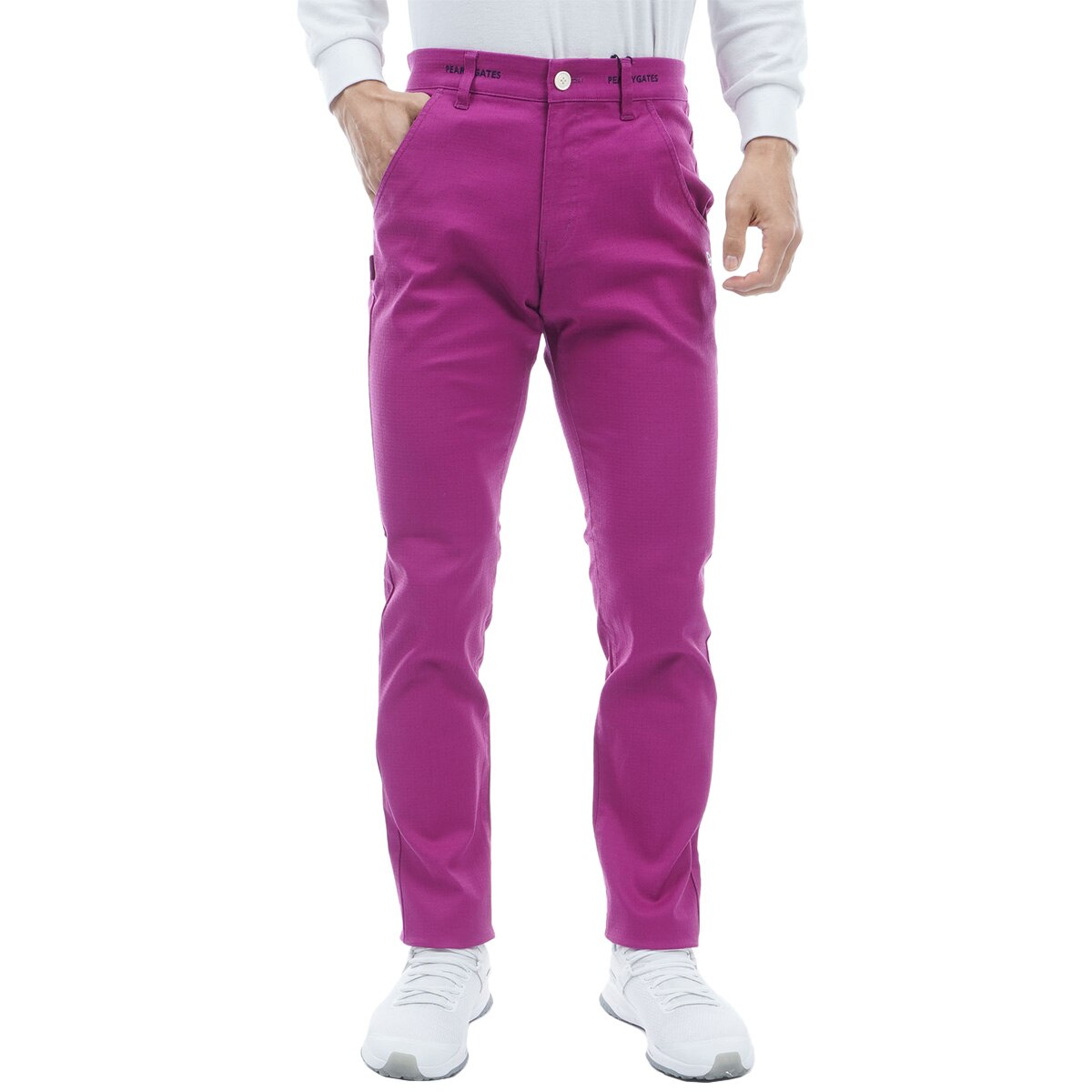 新品 パーリーゲイツ ジャックバニー アートピケボタンダウンシャツ(4)M/紫