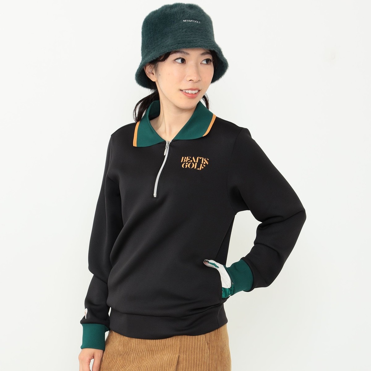 BEAMS GOLF ORANGE LABEL ダンボール ニット ハーフジップ プルオーバー レディス(中間着(セーター、トレーナー))|BEAMS  GOLF ORANGE LABEL(ビームスゴルフ) 83130028444の通販 - GDOゴルフショップ(0000719859)