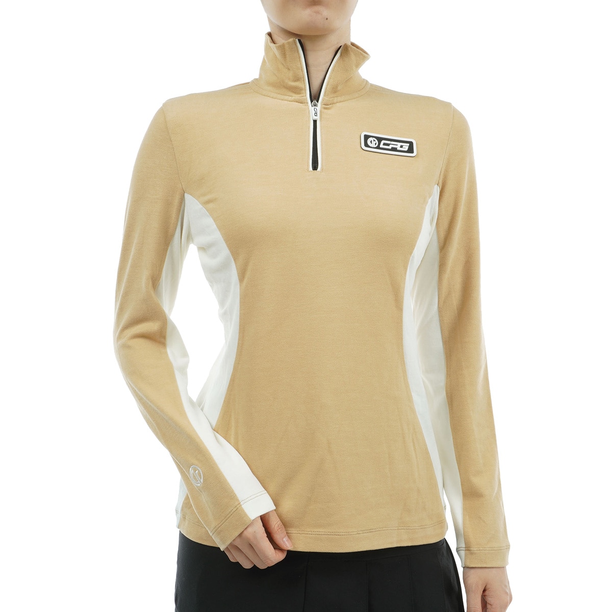 CPG GOLF ベージュ ハーフジップシャツ 2 CPG GOLF ベージュ ハーフジップシャツ 2 CPG GOLF ベージュ ハーフ
