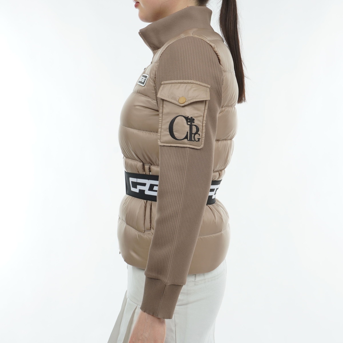 セール・アウトレット】スリーブニットダウンジャケット レディス