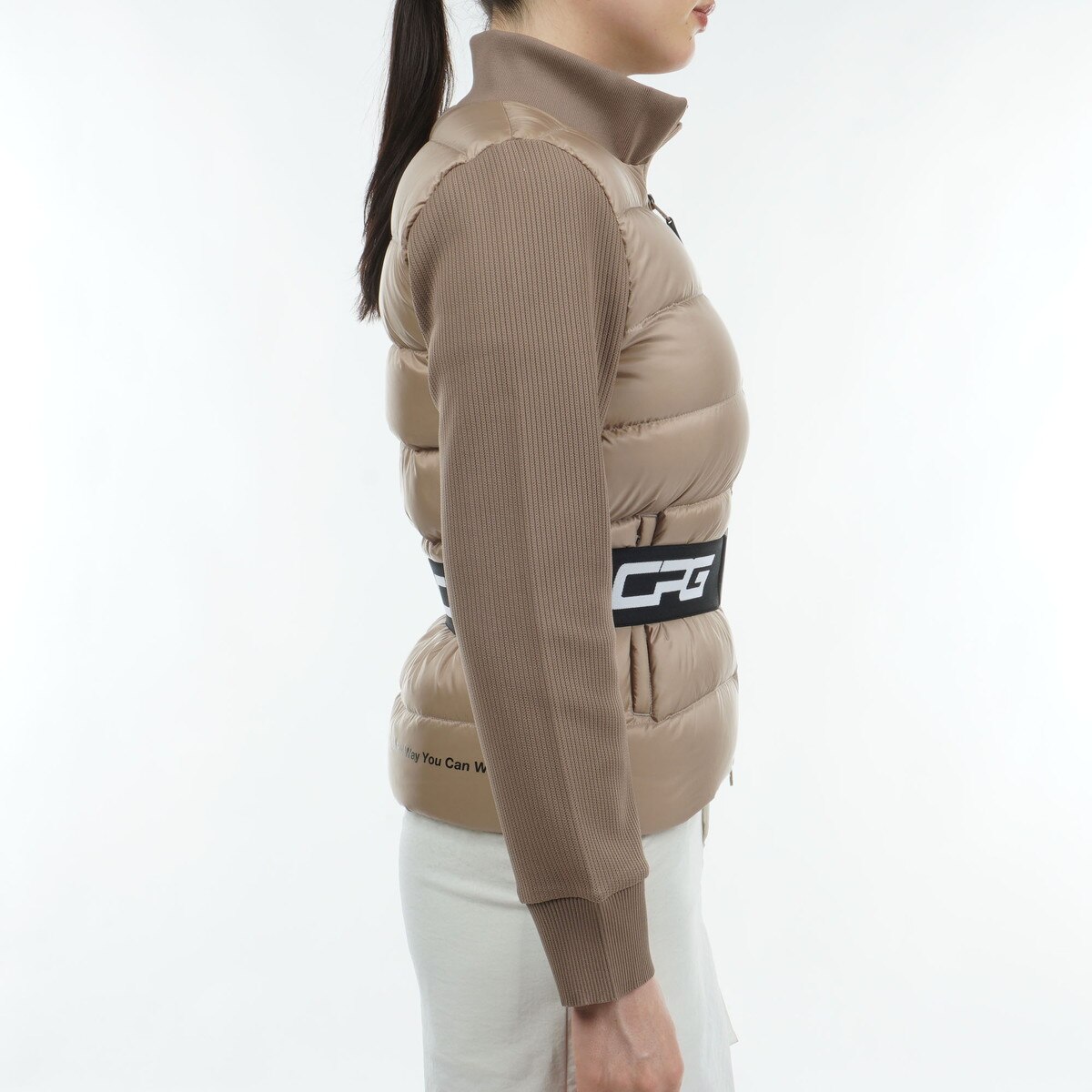 セール・アウトレット】スリーブニットダウンジャケット