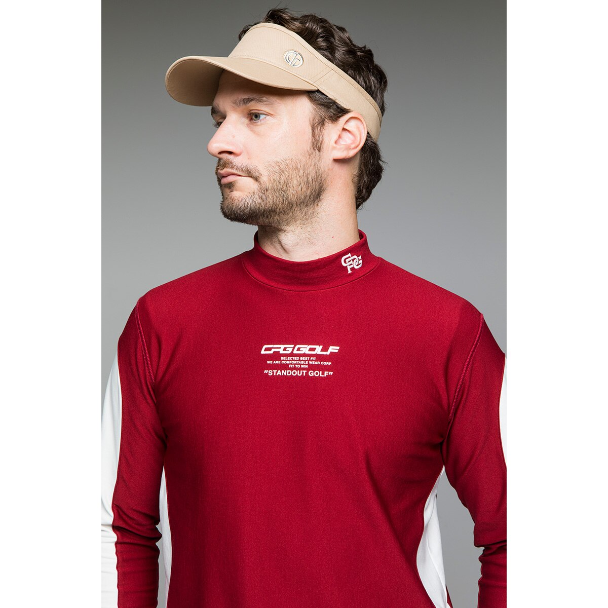 セール・アウトレット】裏起毛 ストレッチ モックネック長袖T