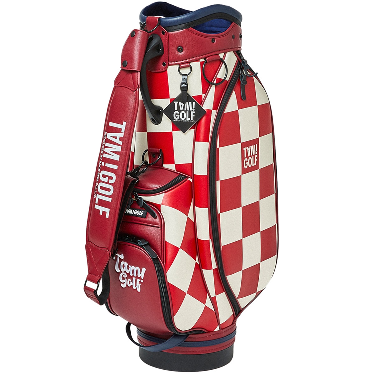 ゴルフキャディバッグ 黒とグレーのチェック柄 ゴルフキャディバッグ 黒とグレーのチェック柄 ゴルフキャディバッグ