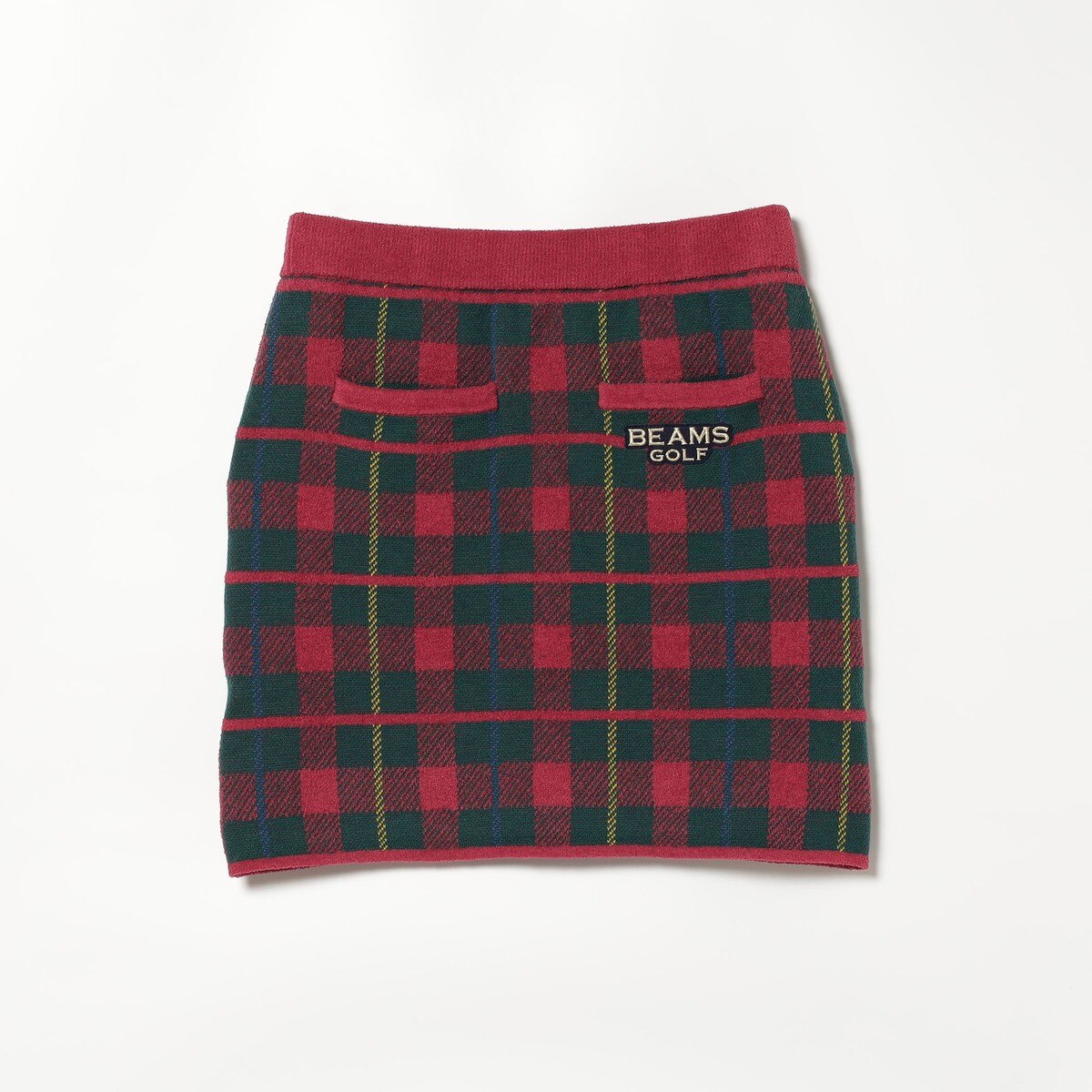 美品 BEAMS GOLF タータンチェックスカート 赤 サイズM*CD650 BEAMS GOLF PURPLE LABEL クラシック タータンチェック スカート