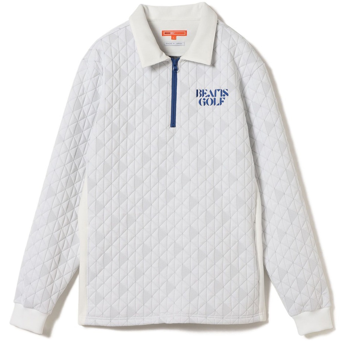 BEAMS GOLF ORANGE LABEL 幾何学キルト ハーフジップ プルオーバー