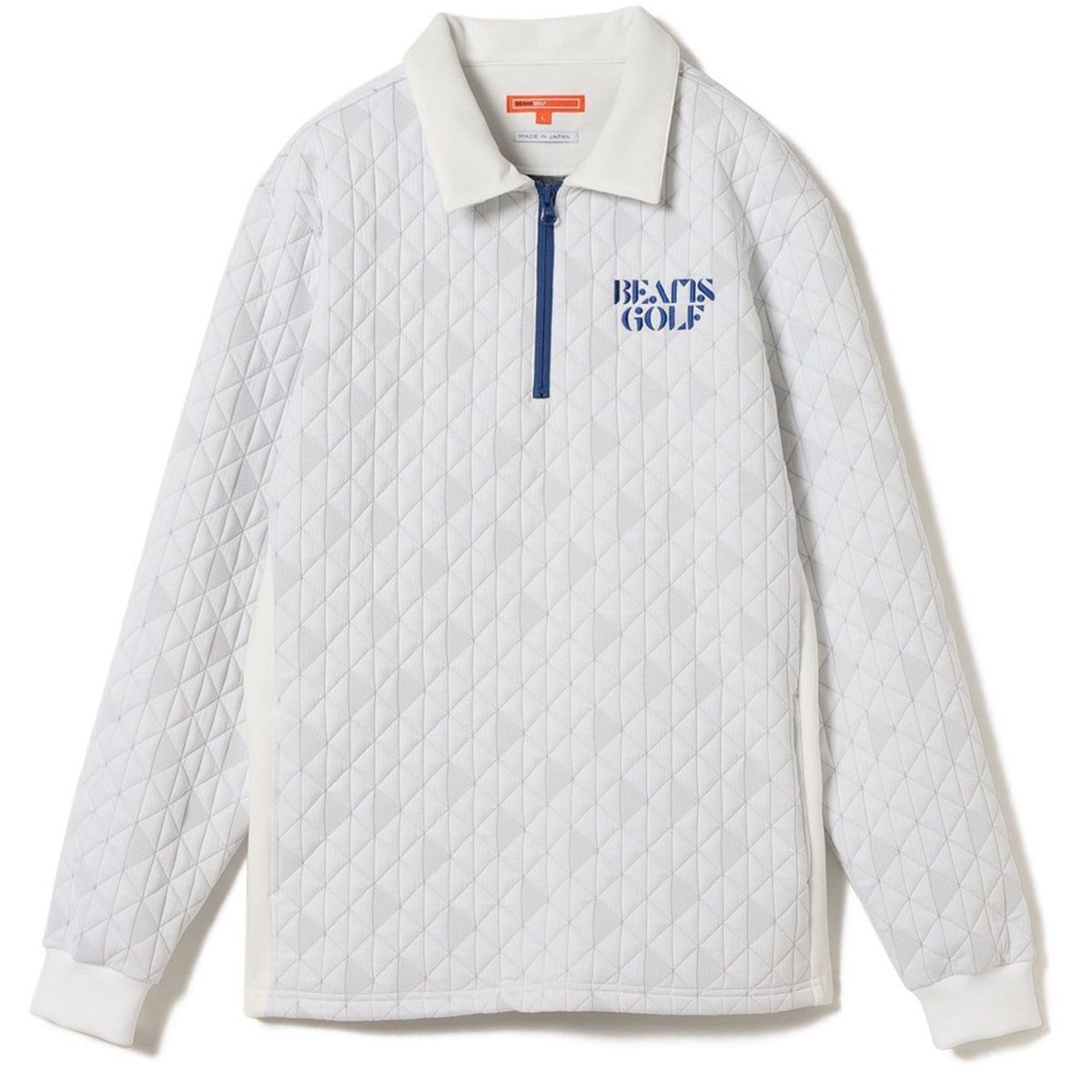 BEAMS GOLF ORANGE LABEL 幾何学キルト ハーフジップ プルオーバー