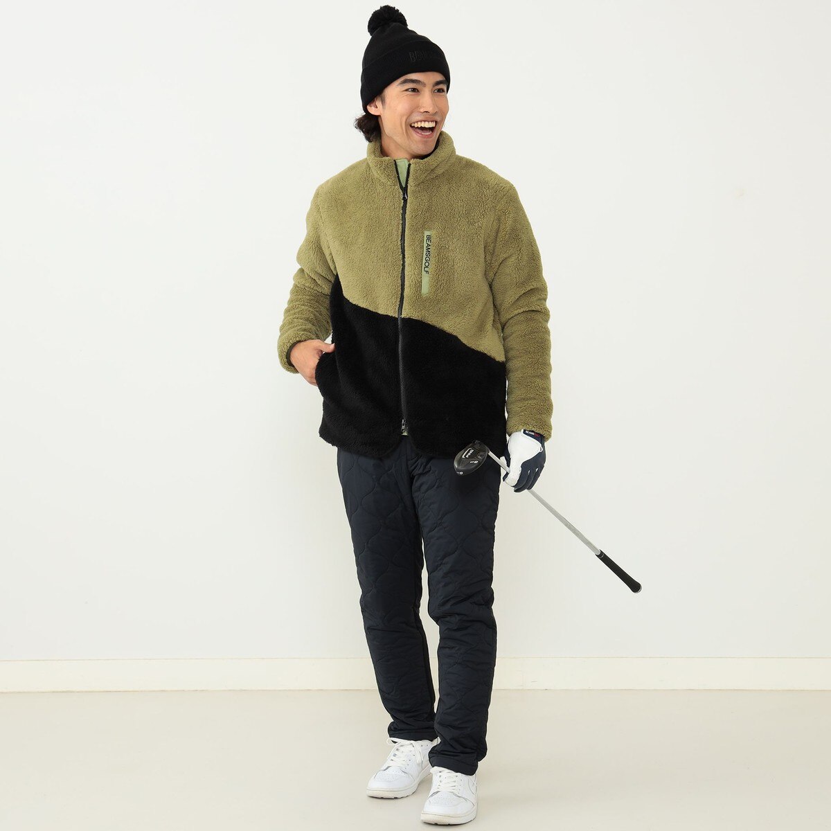 BEAMS GOLF ORANGE LABEL ウェーブキルト パデッド ストレッチスリム