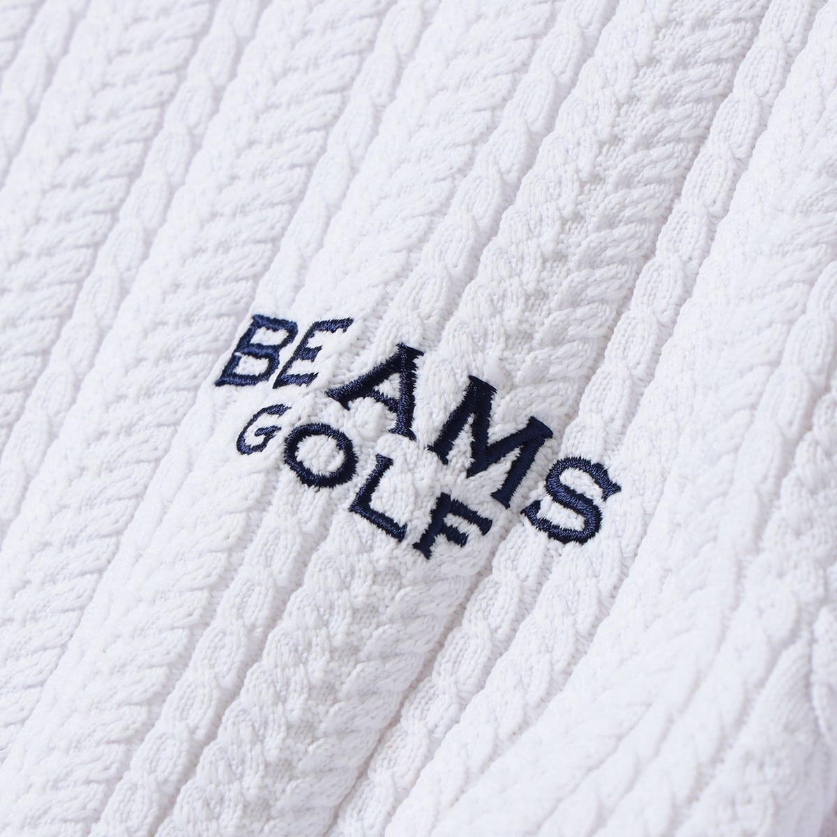 BEAMS GOLF PURPLE LABEL ケーブルタートルネック 裏付きニット