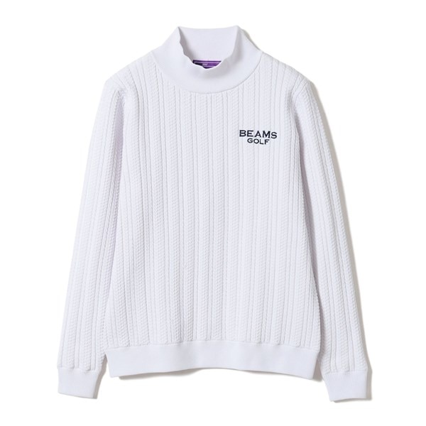 BEAMS GOLF PURPLE LABEL ケーブルタートルネック 裏付きニット  