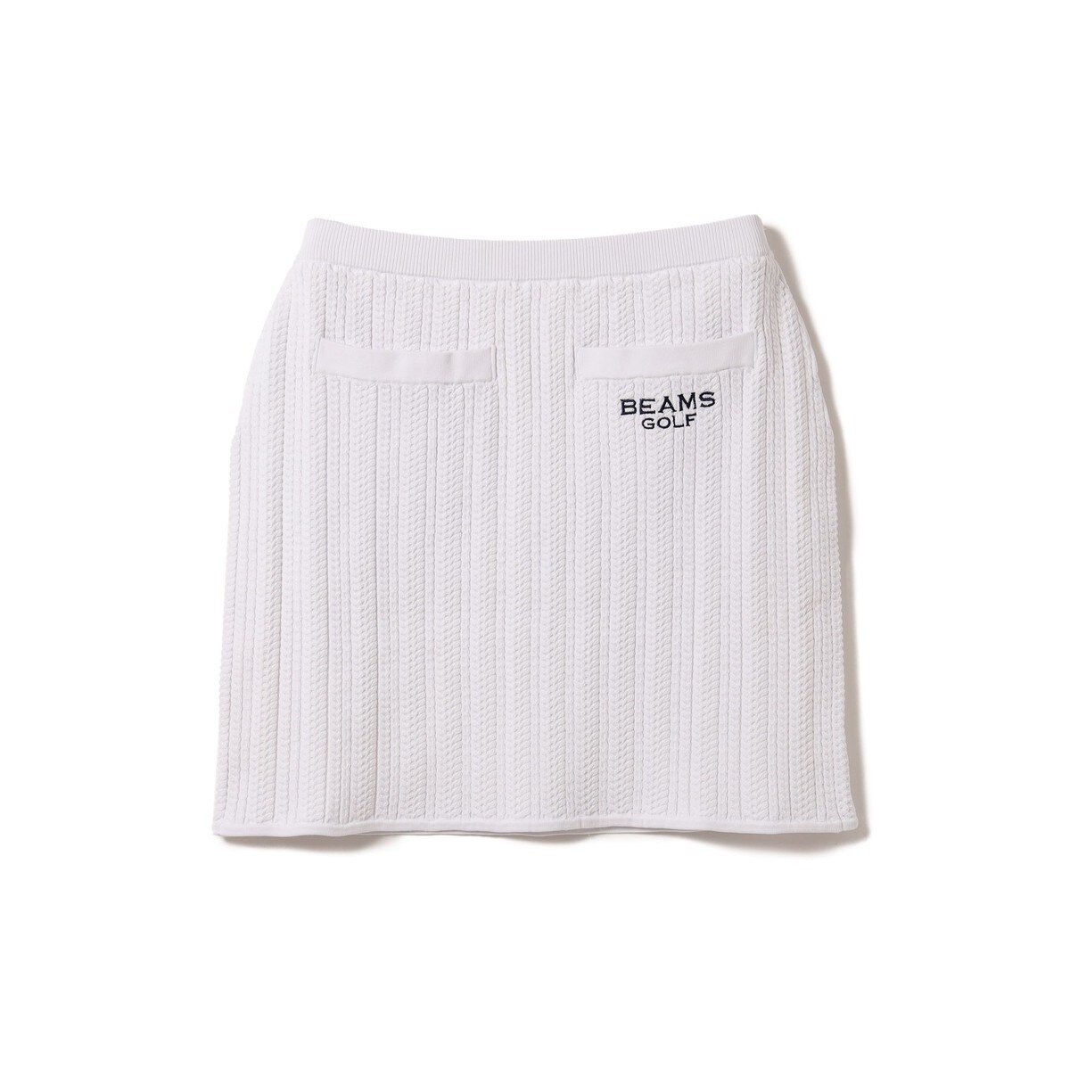 BEAMS GOLF PURPLE LABEL ケーブル 裏付きニット スカート レディス