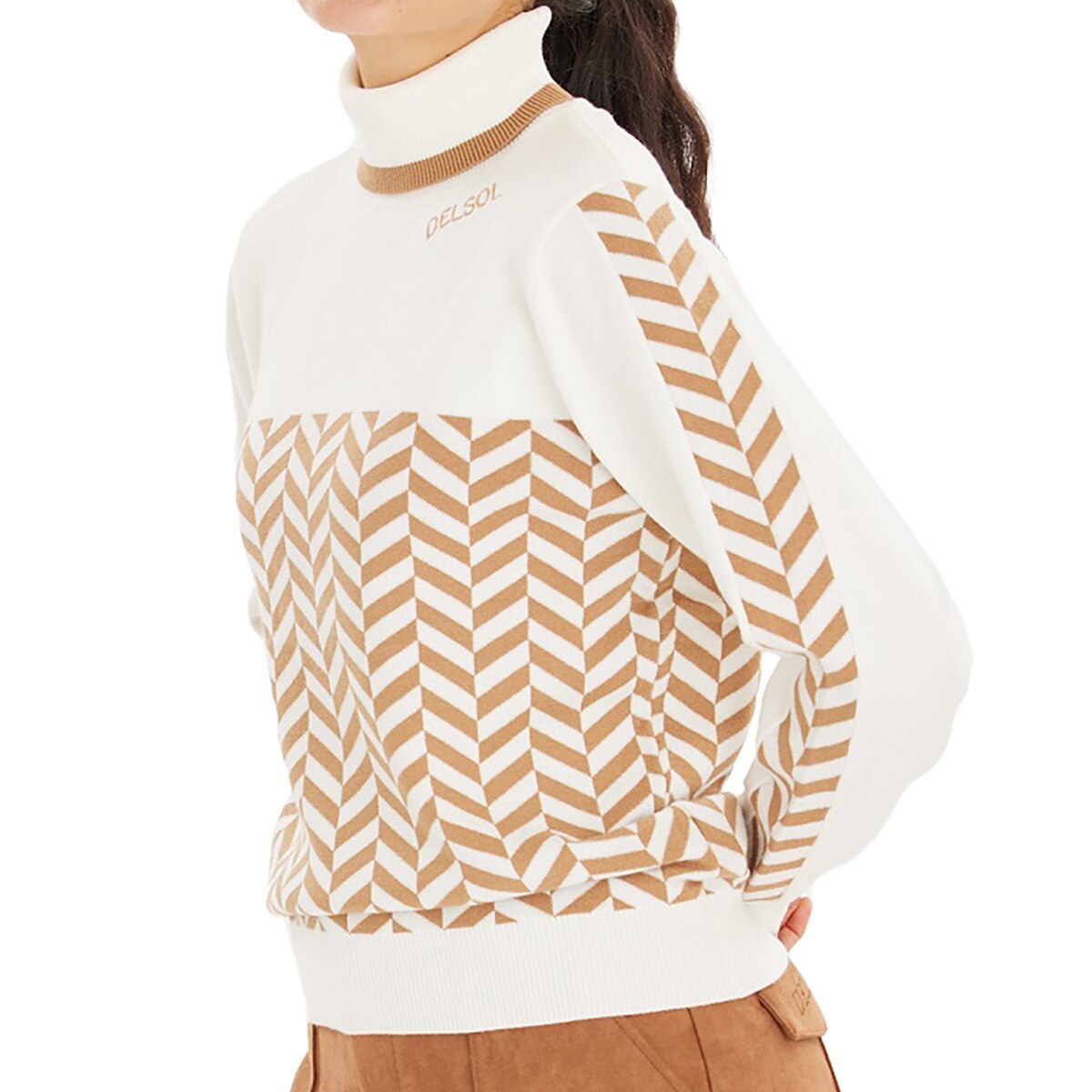 口コミ・評価｜ヘリンボーン柄 タートルネックセーター（中間着