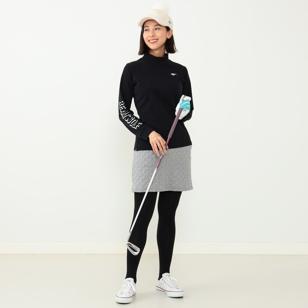 BEAMS GOLF(ビームスゴルフ)スリーブラインロゴ モックネックシャツ BEAMS GOLF（ビームス ゴルフ）〈MEN〉 ORANGE LABEL / スリーブ
