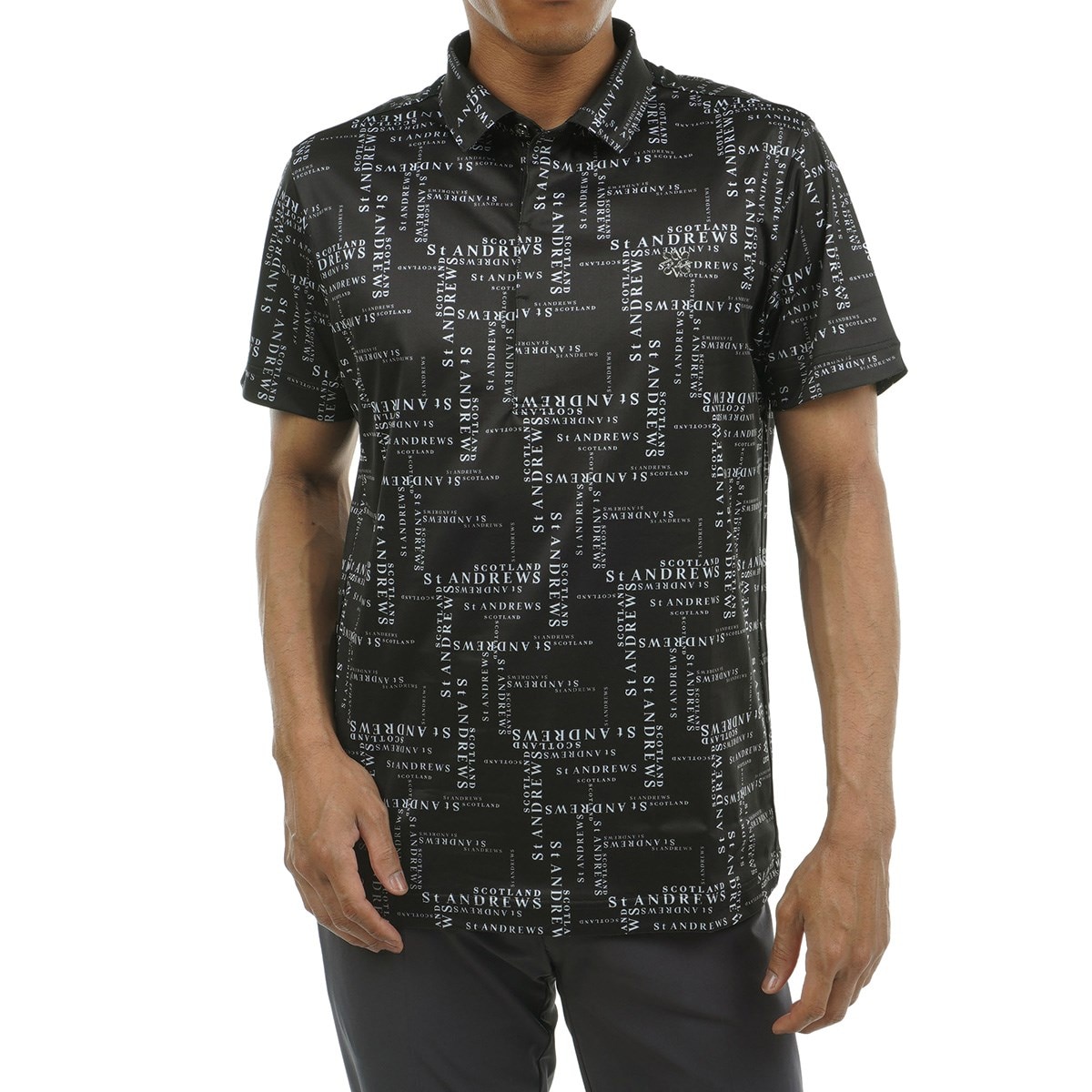 COOLMAX ランダムロゴプリント半袖ポロシャツ(ポロシャツ)