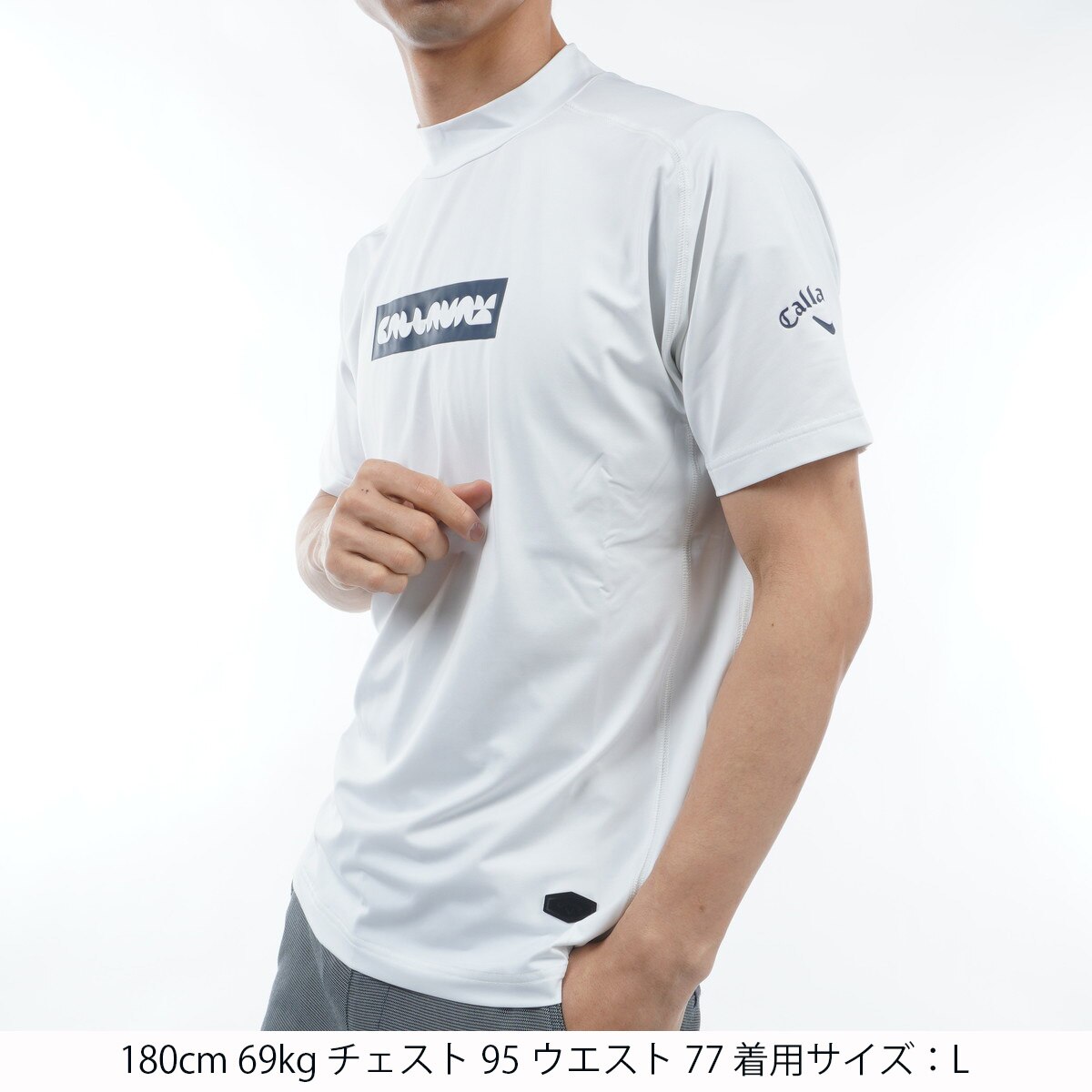 セール・アウトレット】ストレッチスムースモックネック半袖