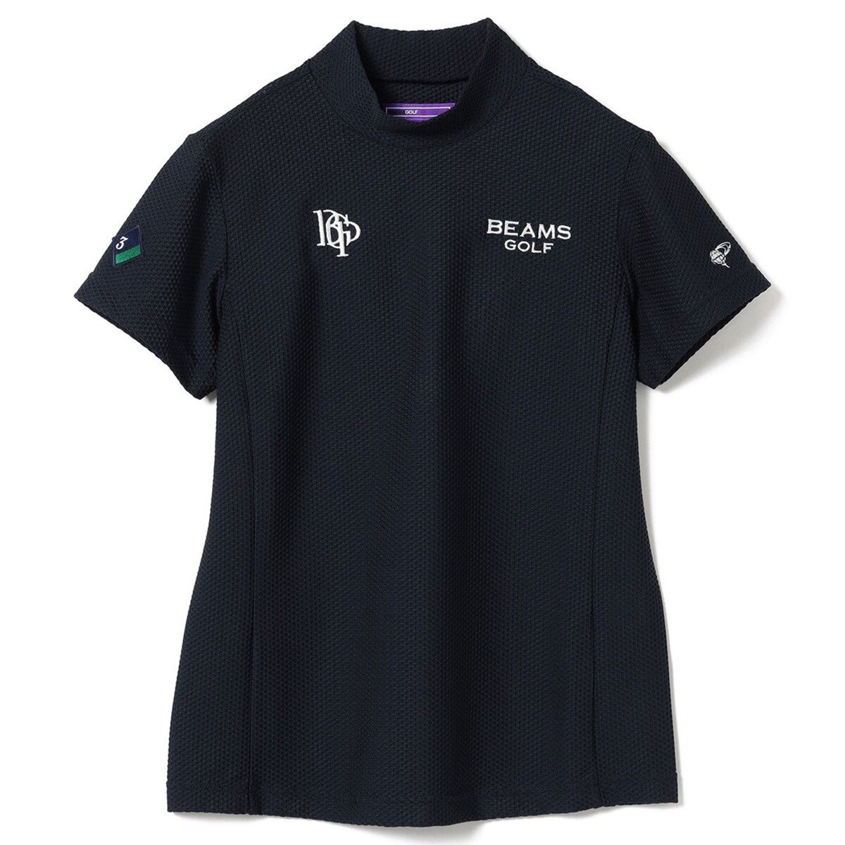 BEAMS GOLF PURPLE LABEL 半袖ワッペンメッシュ