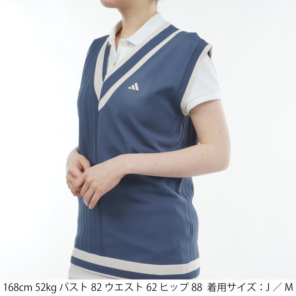 adidas ベスト ジレ マルチパターン Vネックベスト「adidas Golf