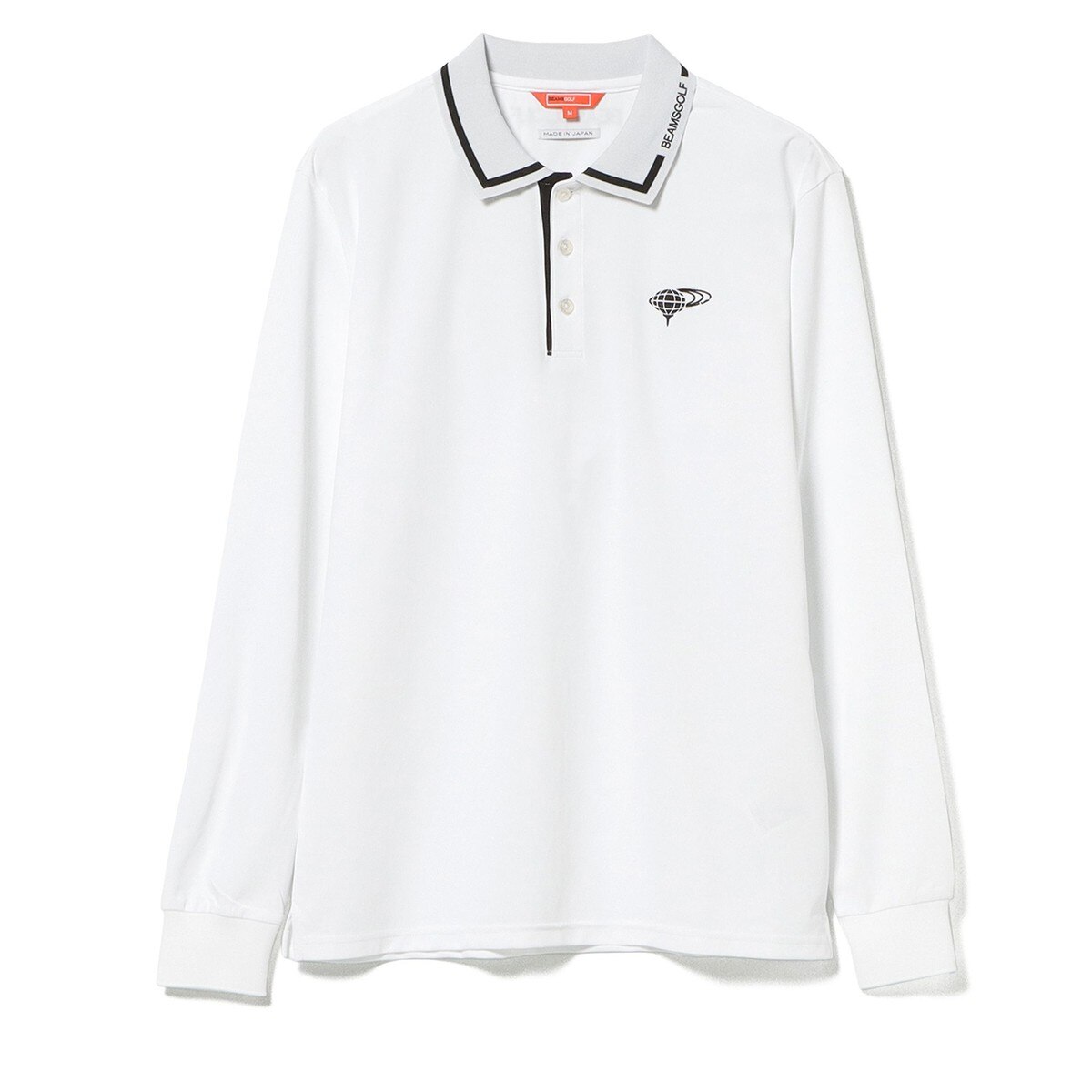 BEAMS GOLF ORANGE LABEL 襟ロゴ バイカラー ポロシャツ(長袖