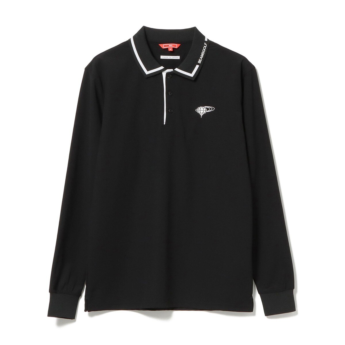 BEAMS GOLF ORANGE LABEL 襟ロゴ バイカラー ポロシャツ(長袖