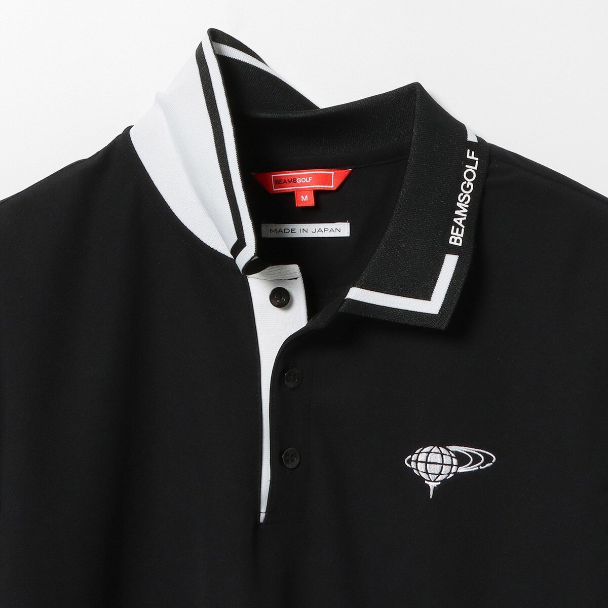 BEAMS GOLF ORANGE LABEL 襟ロゴ バイカラー ポロシャツ(長袖