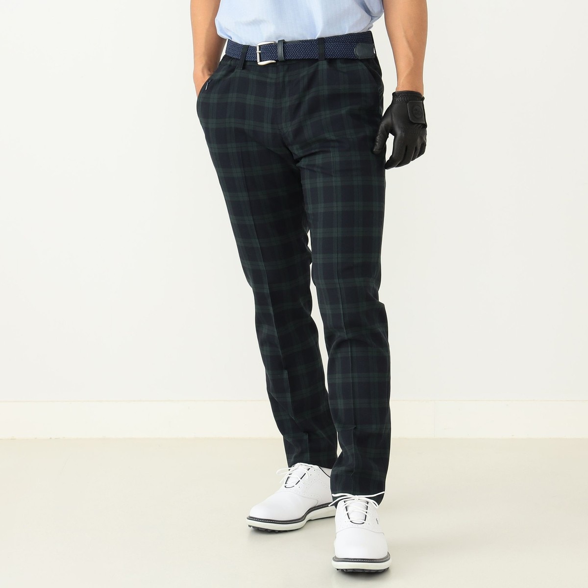 ビームスゴルフ　パープルレーベルウールトロピカルチェックパンツ　48 Mサイズ BEAMS GOLF PURPLE LABEL ウールトロピカル チェックパンツ