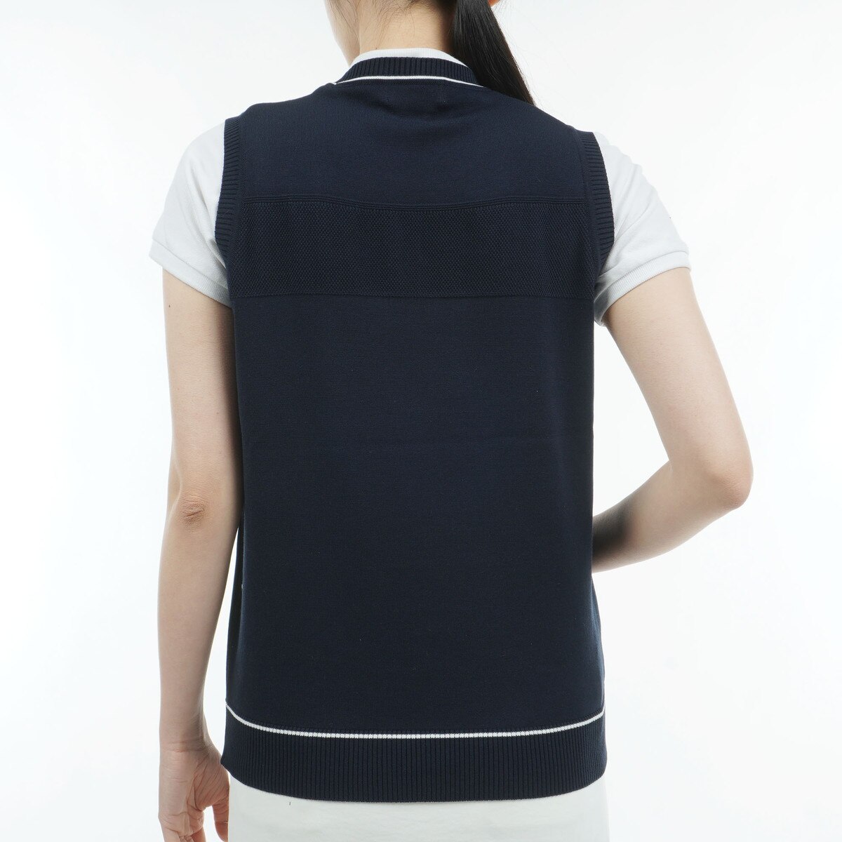 マンシングウェア 地柄ロゴジャカード サイドリブニット ベスト Munsingwear ペンギンロゴジャカード ニットベスト -デサント