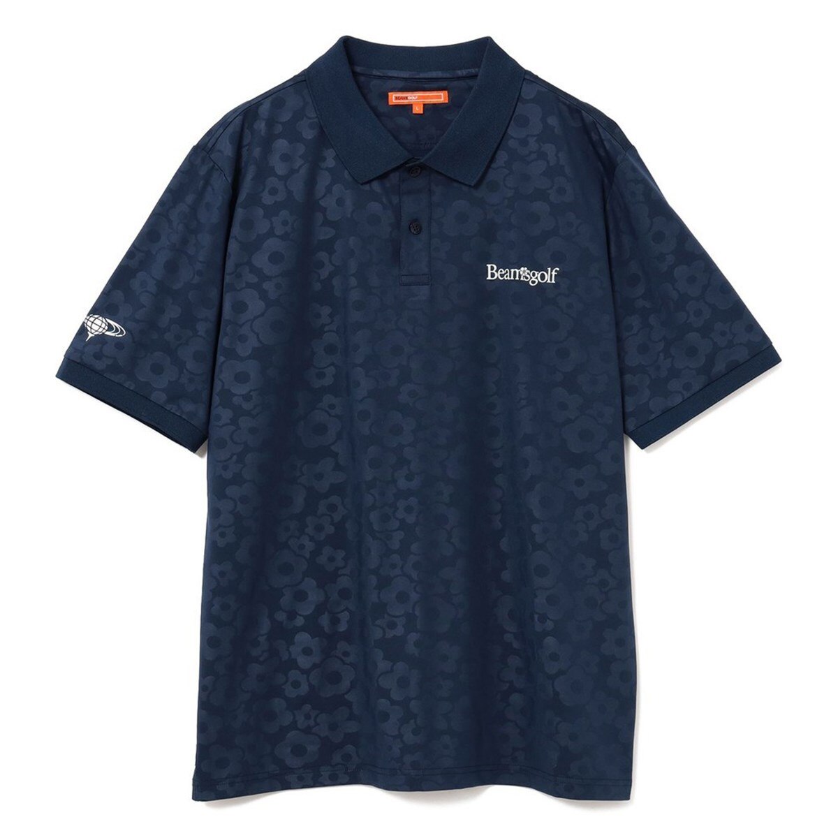 BEAMS GOLF ORANGE LABEL エンボスフラワー バックロゴ ポロシャツ 