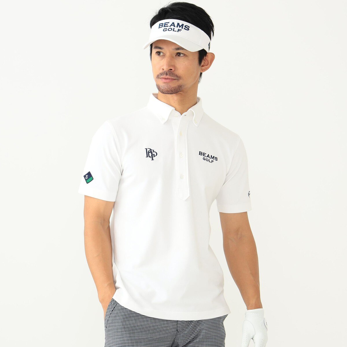 BEAMS GOLF PURPLE LABEL スフィダンテ ベア鹿の子 ボタンダウン