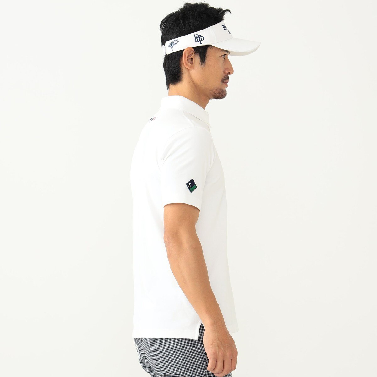 【美品】BEAMS BOY GOLF 総柄 ボタンダウン 鹿の子 シャツ L BEAMS GOLF ポロシャツ 「MEN」BEAMS PURPLE LABEL