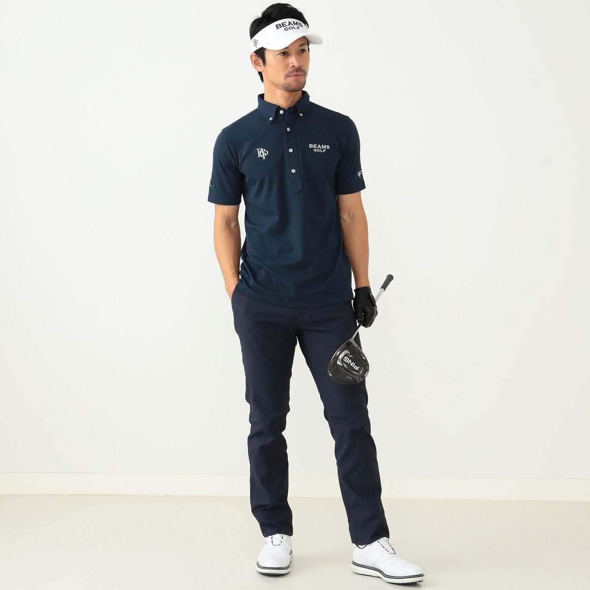 BEAMS GOLF PURPLE LABEL スフィダンテ ベア鹿の子 ボタンダウン