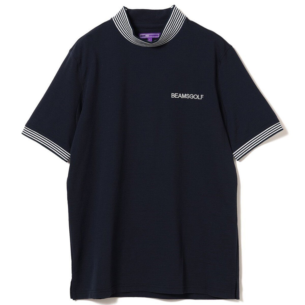 BEAMS GOLF PURPLE LABEL リブライン モックネックシャツ(半袖シャツ 