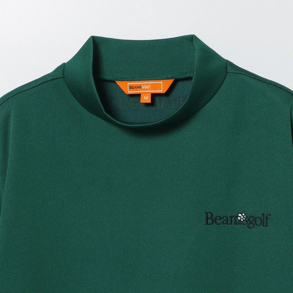 ★美品★BEAMS　GOLF　スポーツロゴ　モックネック　サイズ　M BEAMS GOLF ORANGE LABEL バックフラワー モックネックシャツ