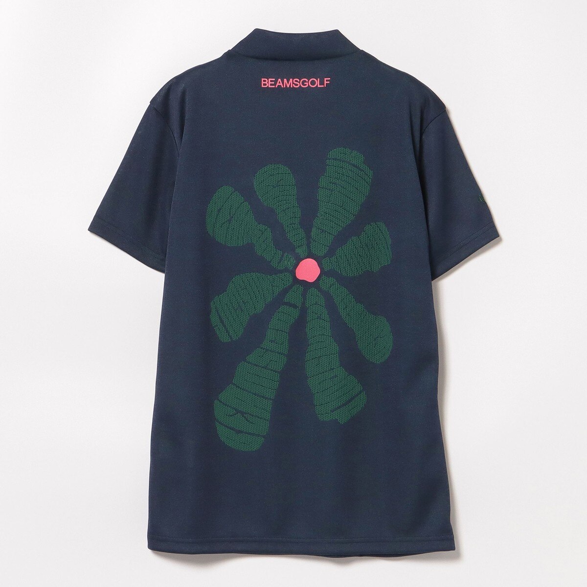 ビームスゴルフ】人気花柄フラワー総柄×ロゴネーム 半袖ゴルフモックネックシャツM BEAMS GOLF（ビームス ゴルフ）〈WOMEN〉【別注】ALL GOOD