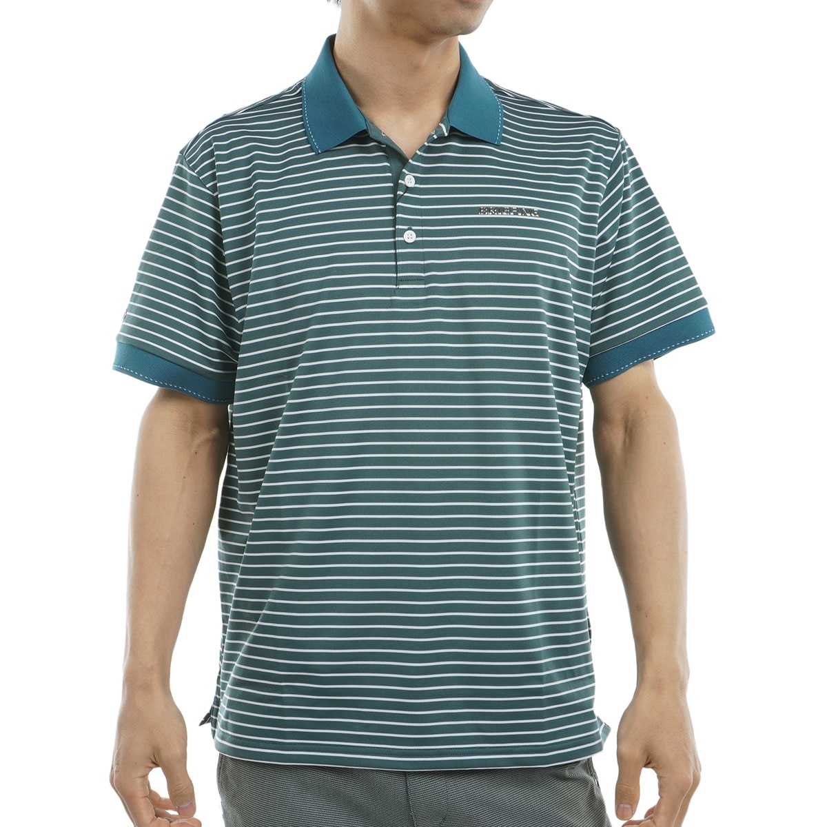ストライプ リラックスフィット 半袖ポロシャツ(半袖シャツ 