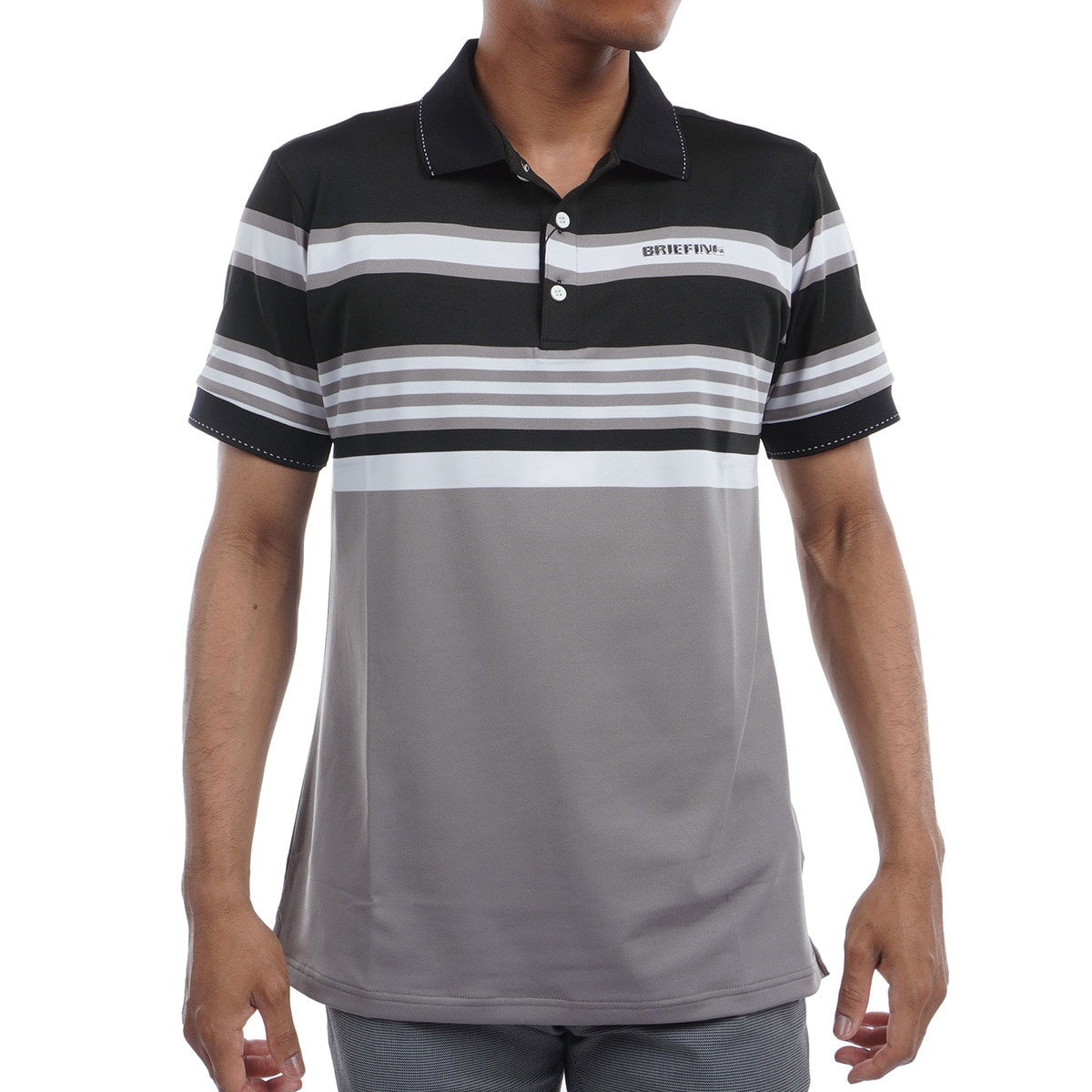 【新品】ブリーフィング BRIEFING ストライプ 半袖ポロシャツ セール・アウトレット】マリンストライプ 半袖ポロシャツ(半袖