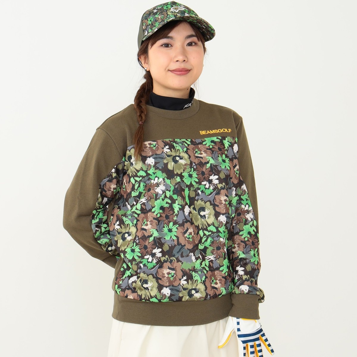 BEAMS GOLF オレンジレーベル フラワーカモプリント スウェット L