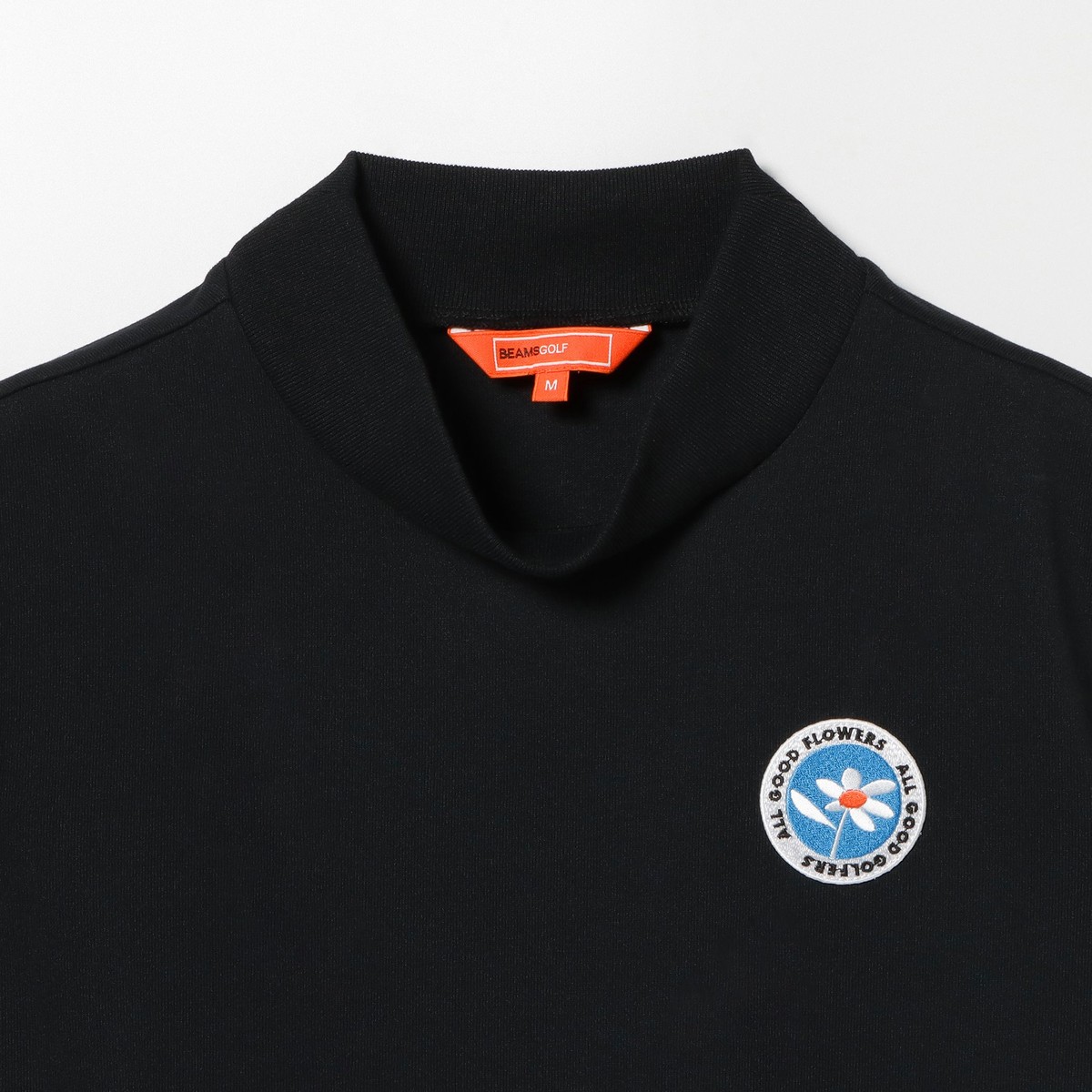 ALL GOOD FLOWERS × BEAMS GOLF 別注 バッグロゴ モックネックシャツ